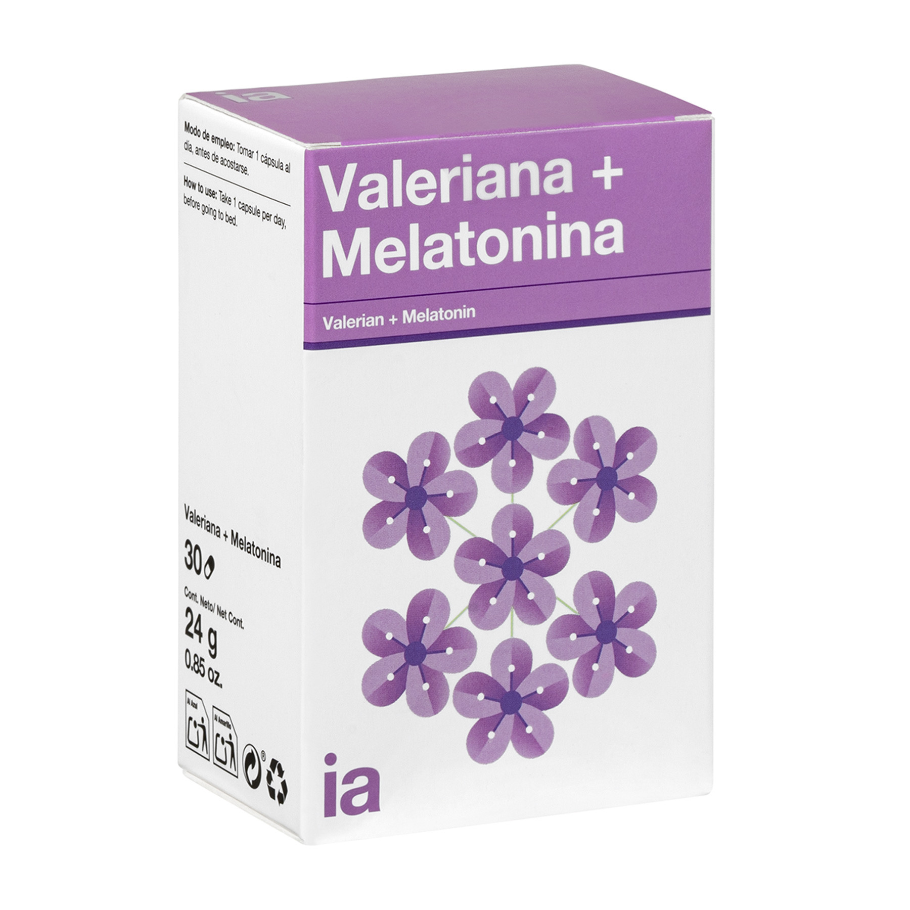 Imagen de Interapothek valeriana + melatonina 30 cápsulas